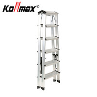 Échelle télescopique double face en aluminium portable, élévateur d'escalier pour la maison et le jardin EN131