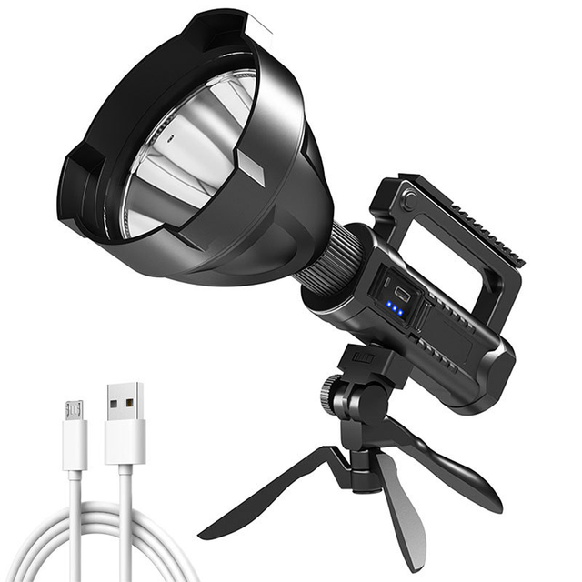 3000 Lumen High Power Search Light USB Rechargeable 1000 Meters Long Range Flashlight 8000mAh Battery With PowerBank and Bracket
