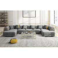 Sofá Modular en Forma de U de Terciopelo de Alta Gama, Estilo Italiano de Lujo, Sofá Moderno para Sala de Estar