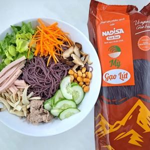 บะหมี่ข้าวกล้องอบแห้งแบบบางเส้นก๋วยเตี๋ยวข้าวบริสุทธิ์คุณภาพสูง100% ข้าวสะอาดเวียดนามนัมนาไดสาอาหารสด24เดือนอายุการเก็บรักษา - Product Image 6