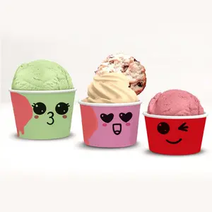 LOKYO 맞춤형 푸드 그레이드 테이크아웃 8 12 온스 일회용 아이스크림 종이컵 (개인 로고 포함)
