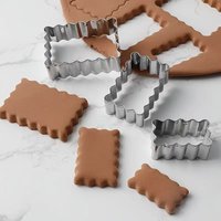 Lot de 3 moules à biscuits et chocolat en forme de dessin animé, rectangulaires, à motif gaufré ondulé, pour gaufres, pains vapeur et biscuits imprimés