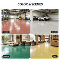 Revêtement de sol en résine époxy de couleur personnalisée, finition marbre sable de quartz coloré, imperméable, antidérapant, peinture décorative