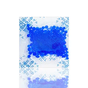 Gel de silice à changement de couleur déshydratant 1g perle bleue 1-8mm opp emballage en plastique absorbeur d'humidité sacs fabricant usine