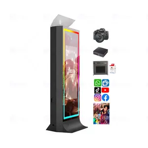 2024 Nieuwe Interactieve Touchscreen Zelfbediening Automatische Selfie Photobooth Kiosk Magische Spiegel Cabine Machine Voor Verhuur