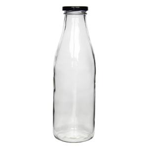 Petites carafes en verre de haute qualité avec couvercles Mini cruches transparentes pour emballage de jus de lait - Product Image 1