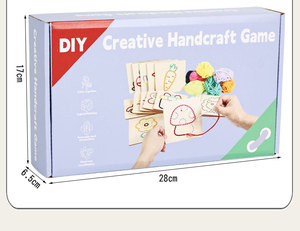 Jouet éducatif en bois à enfiler pour la motricité fine, cartes de lissage DIY faites à la main, jouet d'apprentissage préscolaire, jouet promotionnel pour enfants - Product Image 6