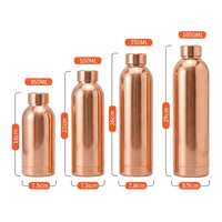 Bouteille d'eau isotherme en acier inoxydable sans BPA, 350 ml et 500 ml, en cuivre, à double paroi, étanche, à goulot étroit, pour la rentrée scolaire et le bureau