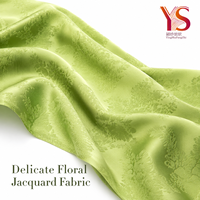 Tissu jacquard floral délicat en polyester tissé prêt à l'emploi pour robe de soirée et costume