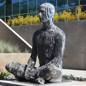 Sculpture abstraite décorative moderne en métal 3D pour homme, art mural, sculpture humaine grandeur nature en acier inoxydable, <span class=keywords><strong>statue</strong></span> design - Product Image 5