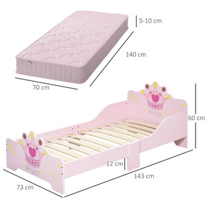 <span class=keywords><strong>Lit</strong></span> simple en bois de pin pour enfants <span class=keywords><strong>avec</strong></span> couronne de princesse et fleurs Rails latéraux et lattes de sécurité confortables pour maison moderne hôtel ferme - Product Image 3