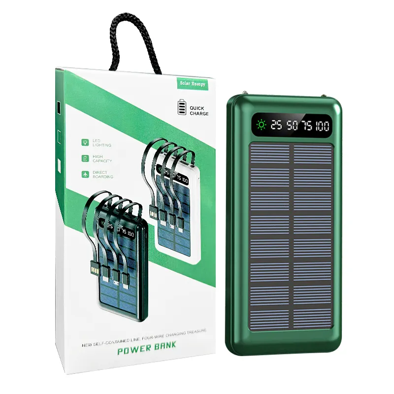 최고 판매 제품 2023 도매 태양 광 발전 은행 20000mah 10000mah LCD 디스플레이와 Powerbank