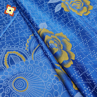 Tissu africain imprimé wax pour matelas, tissu en fibres chimiques pour quilting, tissu tricoté chaîne imprimé sablé avec poudre d'or