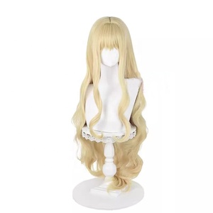 Venta al por mayor Shugo Chara <span class=keywords><strong>Anime</strong></span> 100cm largo Rubio rizado Mashiro Rima peluca Cosplay sintético resistente al calor Peluca de pelo - Product Image 2