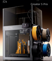 3D-принтер FlashForge Creator 5 PRO Series, многоцветный, 4-головочный, 5-кратно более эффективный, с нагреваемой камерой для филамента и увеличенным объемом печати, гарантия 1 год
