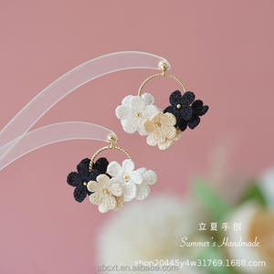 वसंत और गर्मियों के आला मगरमच्छ बुनाई हाथ से छोटे ताजा सूक्ष्म हुक वायलेट पांच पेटल फूलों के सर्कल - Product Image 4