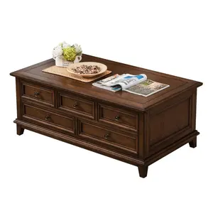 American country solid wood tea table ash wood Jane Small family living room furniture American tea table TV cabinet