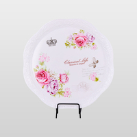 Assiette de service en mélamine à motifs floraux multi-styles, incassable, facile à nettoyer, idéale pour les emballages cadeaux, la décoration de table d'hôtel