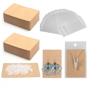 6*9cm Custom Logo Jewelry Necklace Display Card With Plastic Wrap Bag