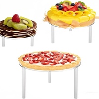 En stock : Présentoir à gâteaux rond à 3 niveaux en acrylique transparent, unité de présentation alimentaire sécurisée, faible MOQ pour les grossistes mondiaux de fournitures de fête