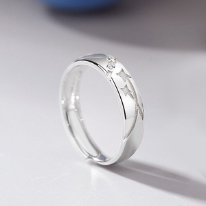 Trang Sức Mạ Bạc 925 Nhẫn Đôi Hở Mưa Đá Zircon Sao Băng Quà Tặng Ngày Valentine Của Người Yêu Lãng Mạn Thiết Kế Nguyên Bản - Product Image 6