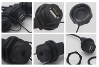 Câble Micro USB femelle à montage sur panneau, étanche IP67, blindage tressé, double USB 2.0/3.0, extension de charge rapide 3A pour ordinateur