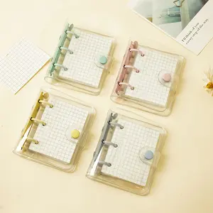 Cute 3 Hole Loose leaf Refill Notebook Cover Mini PVC File Folder Portable Detachable Account Diary Binder Inner Pages