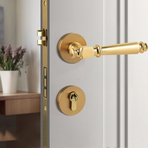 Manija de Puerta Interior de Latón de Alta Calidad, Manija de Puerta de Bronce Envejecido para Apartamento, Hotel, Villa, Sistema de Herrajes para Puertas de Madera - Product Image 5