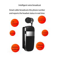 Auricolari Wireless K53 Business Lavalier con Confezione Personalizzata, Logo, Cavo Retrattile, Chiamate Hands-Free, Promemoria, Auricolari Bluetooth