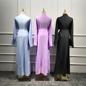 Árabe cintura simple abalorios flor sección larga elegante personalizado musulmán vestido de mujer abaya - Product Image 2