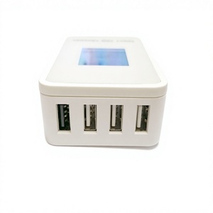 Chargeur USB intelligent 4 ports avec écran LCD couleur |   Chargeur USB 4 ports à identification automatique et charge rapide QC3.0 W813 - Product Image 1