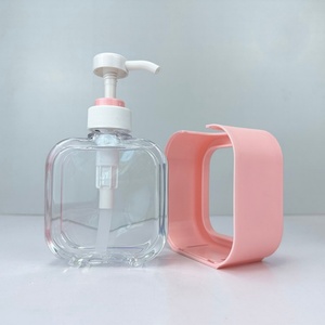 Free Sample 500ml <b>Empty</b> Lotion Hand Sanitizer Body Wash square Transparent Press Pump Head <b>Plastic</b> <b>Bottles</b> - Product Image 3