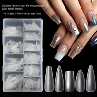 Faux Ongles Ultra Fins en Acrylique Souple, Longs, Effet Mat, Sans Couture, Formes Stiletto, Ballerine, Amande, Carré, French, pour Manucure Professionnelle