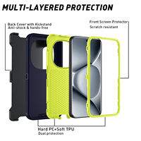 Étui robuste pour Redmi Note 15 Pro Plus Note 15 14 Note 13 Pro+ avec clip de ceinture, étui antichoc avec béquille rotative à 360 degrés