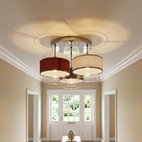 Lustre de plafond rond en verre de luxe moderne JACKSUN, style rétro simple, pour salon, E27