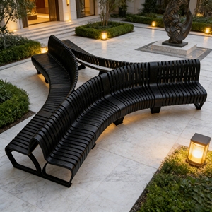 Y502 Public Modern Art Furniture Fiberglass & Wood Luxury Outdoor Waiting Chair for Hospital Mall Park & Leisure - Product Image 2