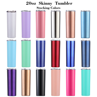 Personnalisé 20 oz double mur en acier inoxydable voyage tasse vide isolé tumbler droite maigre tumbler avec couvercle et paille