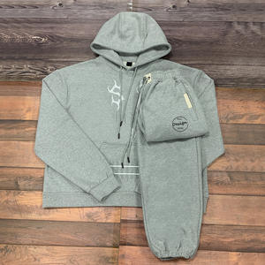 Sudadera Unisex Gris Peso Pesado 500 GSM French Terry Full Zip Street Wear Personalizable Oversized 100% Cotton Winter Print - Product Image 1