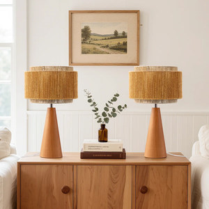 Designer <b>Table</b> <b>Lamp</b> Hemp Rope Hand Woven E27 Led Light Source Living Room <b>Study</b> Bedroom Bedside Ambient Lighting Fixture - Product Image 3