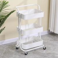 Chariot de Salon de Beauté en Métal à Trois Niveaux, Mobile, pour Studio de Beauté - Vente en Gros