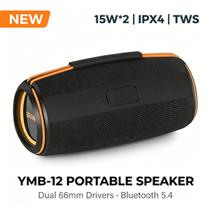 YMB-12 Portable <b>USB</b> <b>Speaker</b> 66mm Dual Channel IPX4 Waterproof RGB Light TWS Outdoor Camping Party 2000-3000mAh 10-30W - Product Image 1