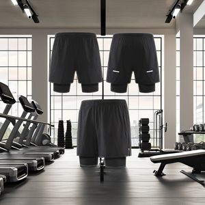 Pantalones Cortos Deportivos Transpirables de Secado Rápido para Hombre, Talla 3XL, para Gimnasio, Fitness, Ejercicio, Entrenamiento, Cintura Elástica de Doble Capa - Product Image 3
