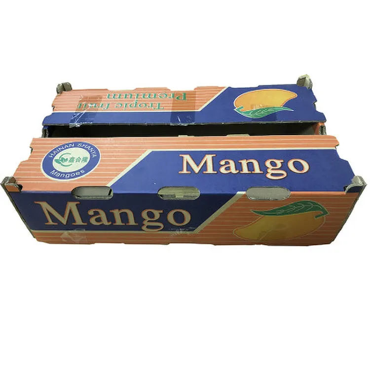Custom printing corrugated carton box small fruit vegetable shipping carton box packing mango packaging box