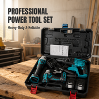 Kit combiné d'outils électriques sans fil : Perceuse à percussion sans balais, Clé à chocs, Meuleuse d'angle, Ensemble d'outils électriques au lithium