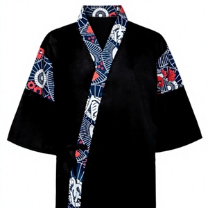 Veste de chef personnalisée pour femme, imprimée, blanche, style enveloppant, manches trois quarts, uniforme de cuisine de restaurant, vente en gros - Product Image 1