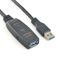 Câbles d'extension USB 3.0 en PVC de 15 m (50 pi) mâle vers femelle avec amplificateur de signal, garantie de 12 mois, compatibles avec les appareils