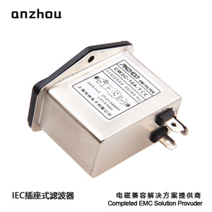 ตัวกรองไฟฟ้า Anzhou Iec รุ่น CW2C-10A-T พร้อมสวิตช์และฟิวส์ 250V 10A โมดูลกรองสัญญาณรบกวน EMI - Product Image 3