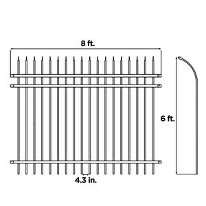 Barrières en fer forgé et clôtures de jardin faciles à installer, clôtures tubulaires en acier pour cour, écologiques, hauteur de 12 pieds - Product Image 2