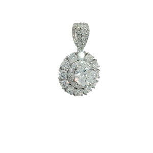 Montura colgante de centro vacío de diamantes cultivados en laboratorio con ajuste de Halo redondo clásico de oro de 18 quilates para ocasiones de regalo - Product Image 6