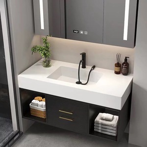 Mobile Bagno Sospeso Moderno di Lusso con Specchio <span class=keywords><strong>LED</strong></span> e Top Integrato - Product Image 4